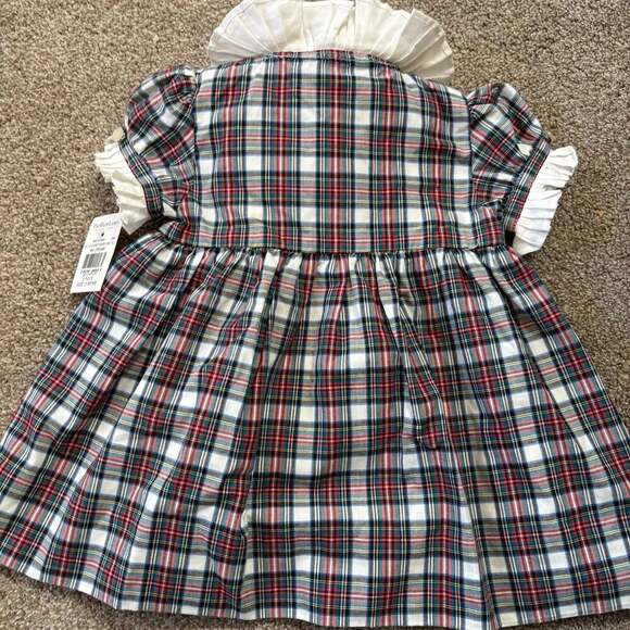 Ralph Lauren Red, Green, and White Plaid Smocked Dress with Peter Pan Collar - Picture 2 of 4